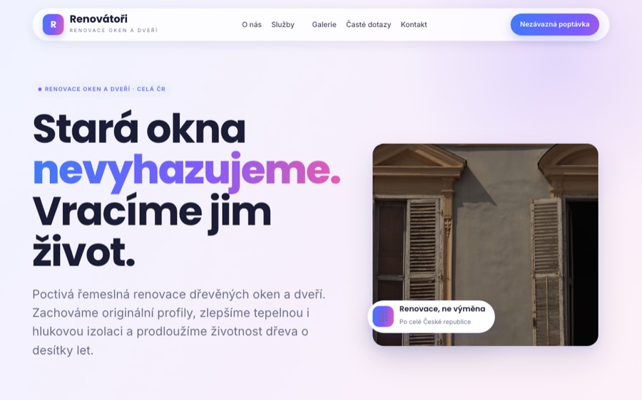 Renovátoři — Renovace oken a dveří